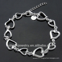 Whole Fashion Silver plated bracelet with heart Charms BSS-034